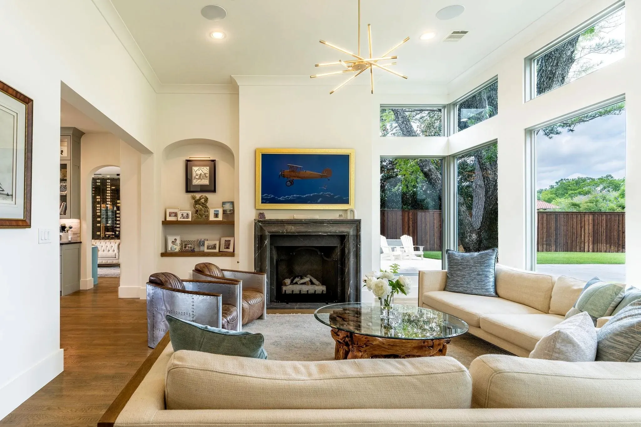 Great room with the display above the fireplace